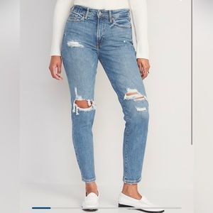 Old Navy High-waisted OG Straight ripped jeans